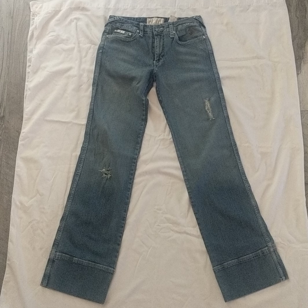 Vintage Baby Phat Straight Cut Rhinestones and ripped Jean